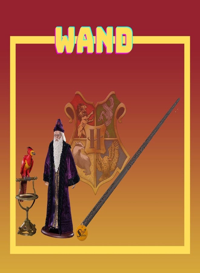 سايج سكوير عصا سحرية سوداء كلاسيكية عادية من سيج سكوير مصنوعة يدويًا، عصا سحرية قابلة للتحصيل، إكسسوار تنكري (طولها 40 سم) - Image 4